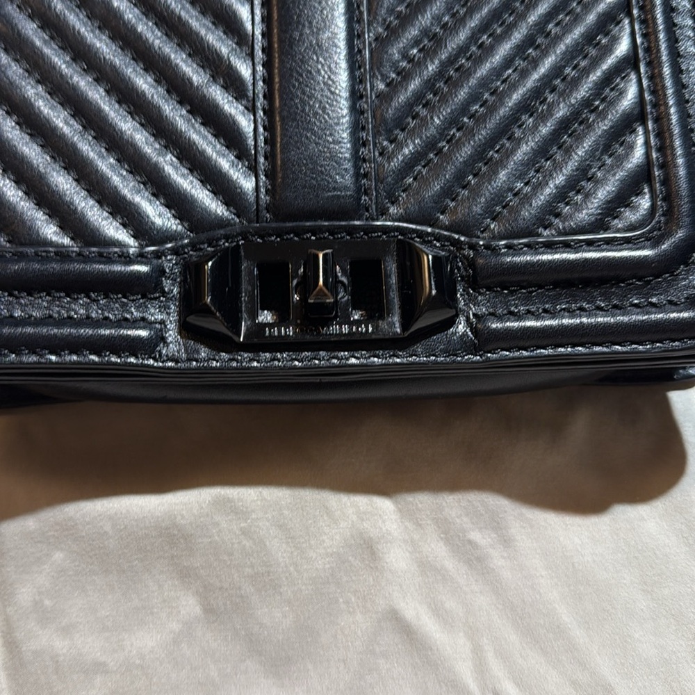 Rebecca Minkoff Black Chevron Quilted Crossbody - Picture 2 of 7